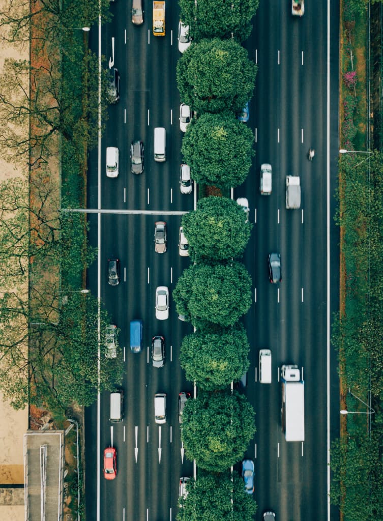 Street with vehicles